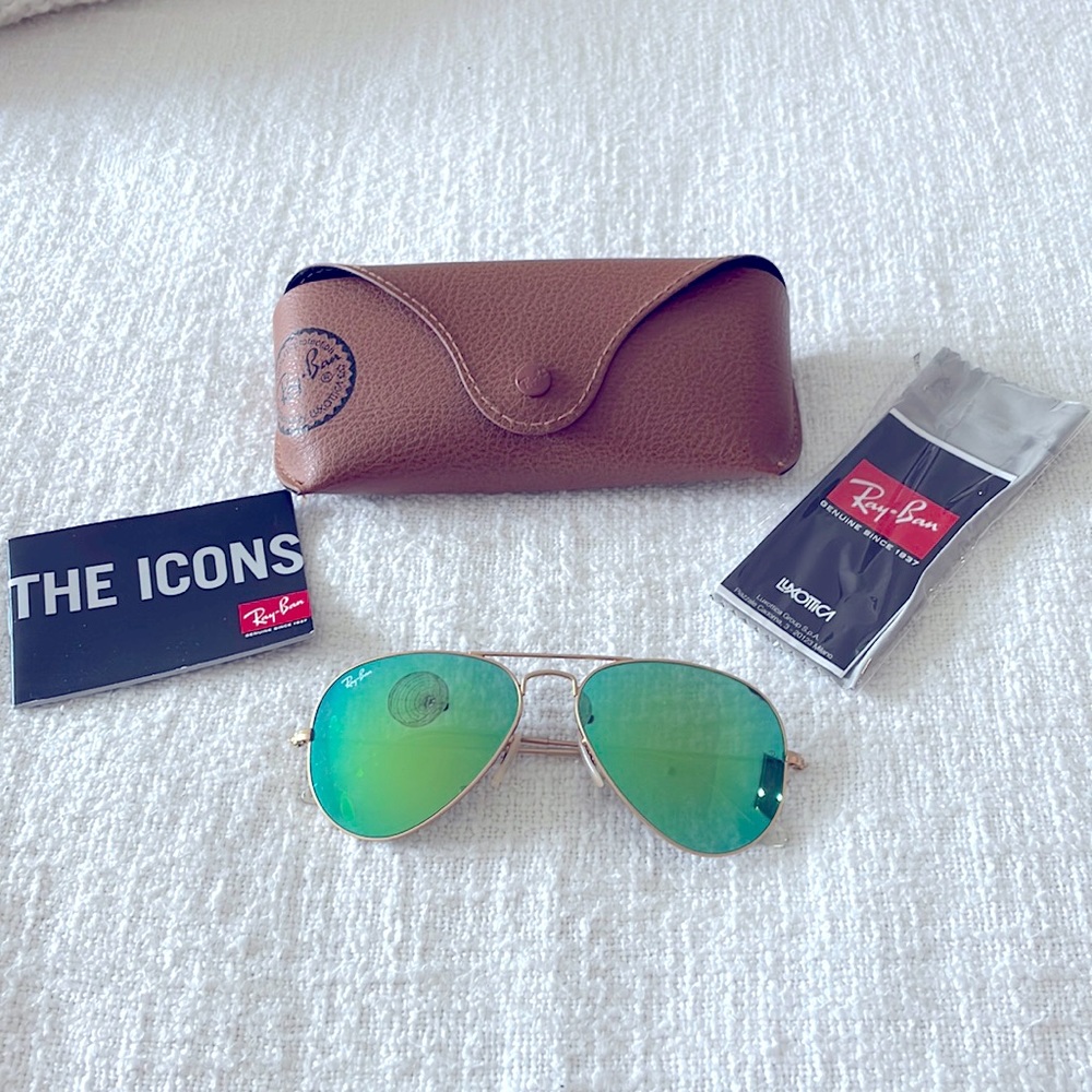 Ray Ban Mirrored Aviator Sunglasses